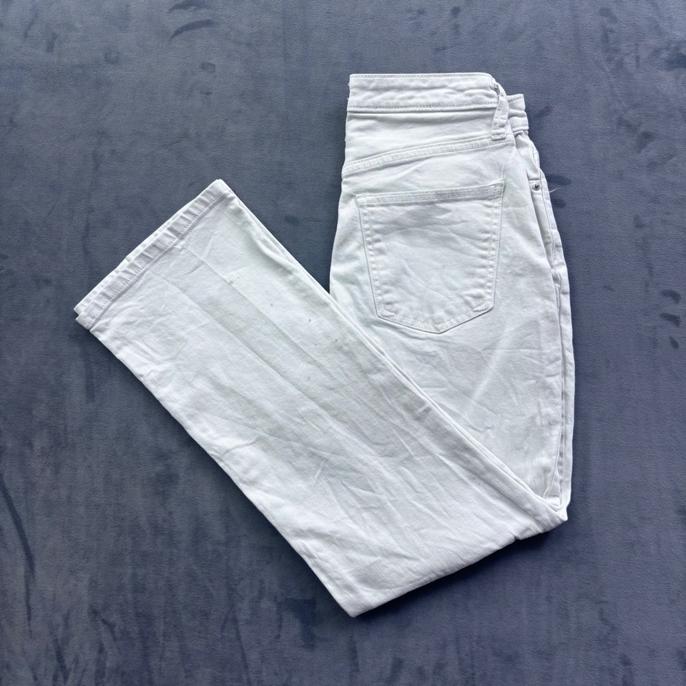A New Day Womens White High Rise Straight Leg Denim Jeans Size 4/27R